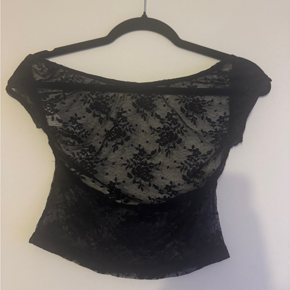Elegant Black Lace Women's Top